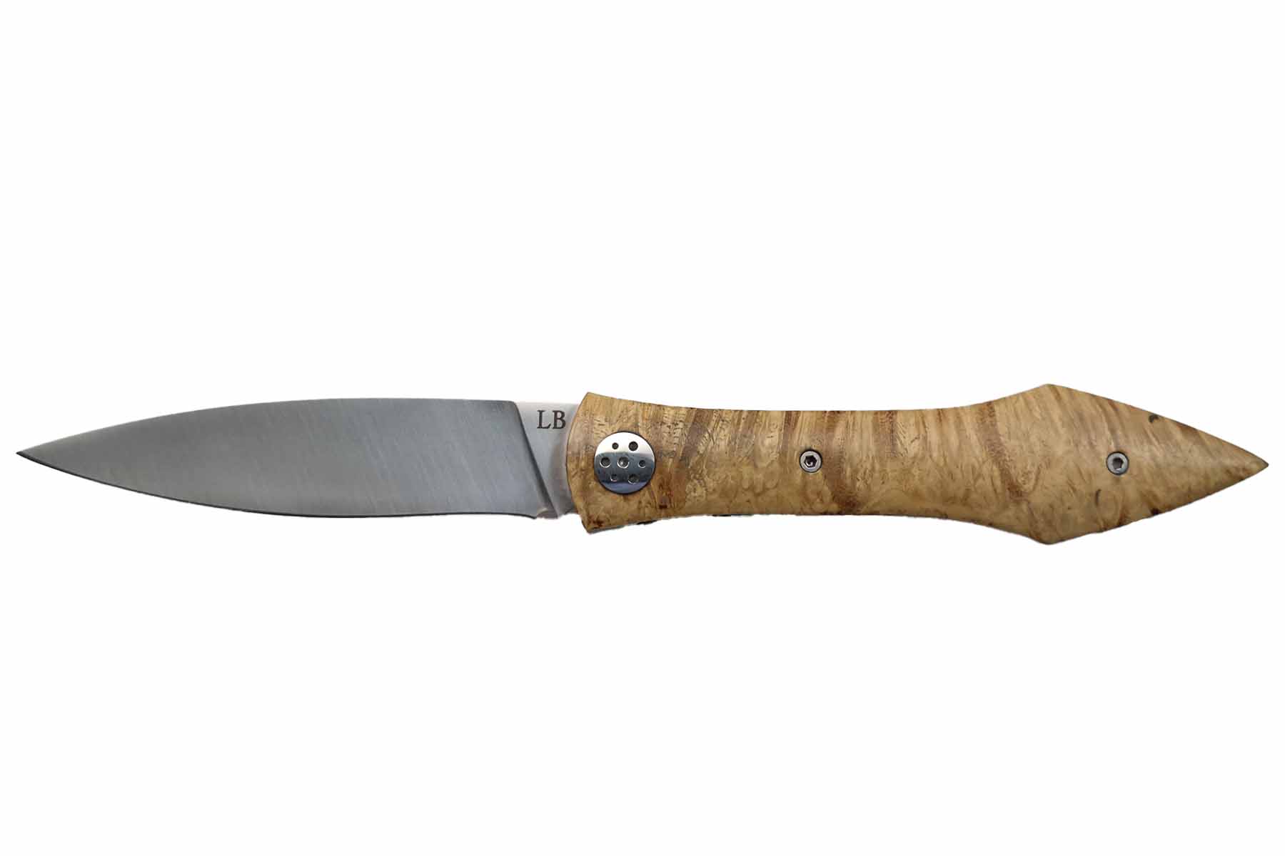 Couteau pliant artisanal "L'Oegopsyde" par Laraud Blade - loupe de robinier