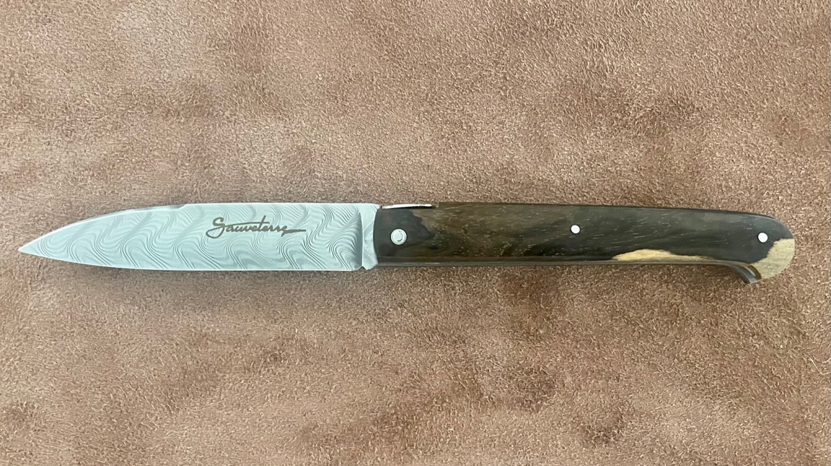 Couteau pliant "Le Sauveterre" 11 cm damas- ziricote