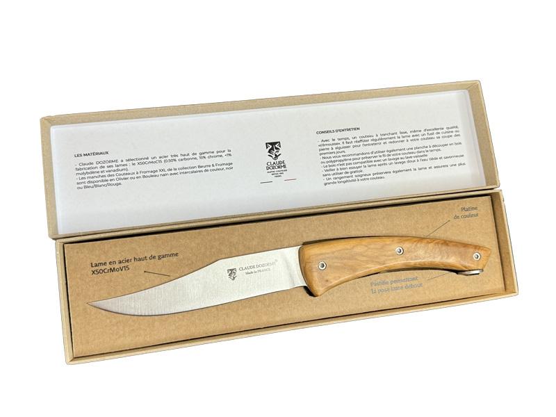 Grand couteau à fromage C. Dozorme - manche olivier