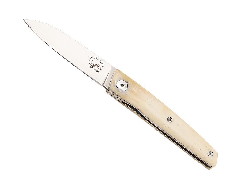 Couteau Salamandra - manche 9 cm os blanc
