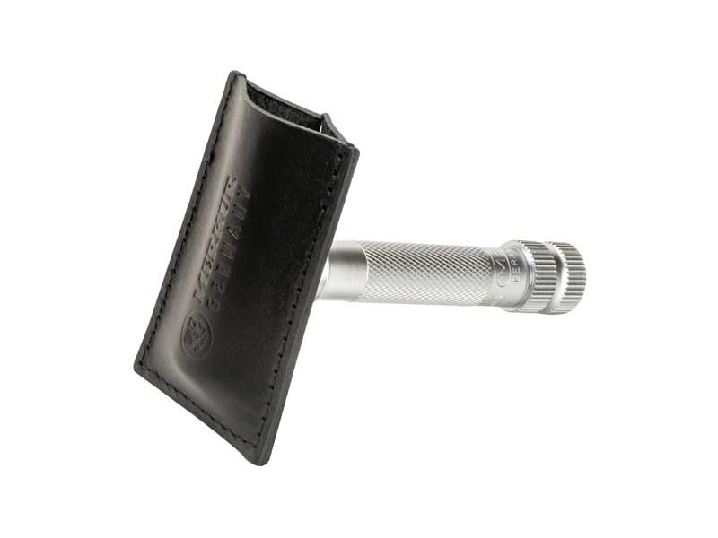 Etui cuir noir Merkur pour rasoir de sécurite