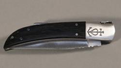 Couteau régional Le Camarguais n°12 trident soudé - 10,5 cm ébène