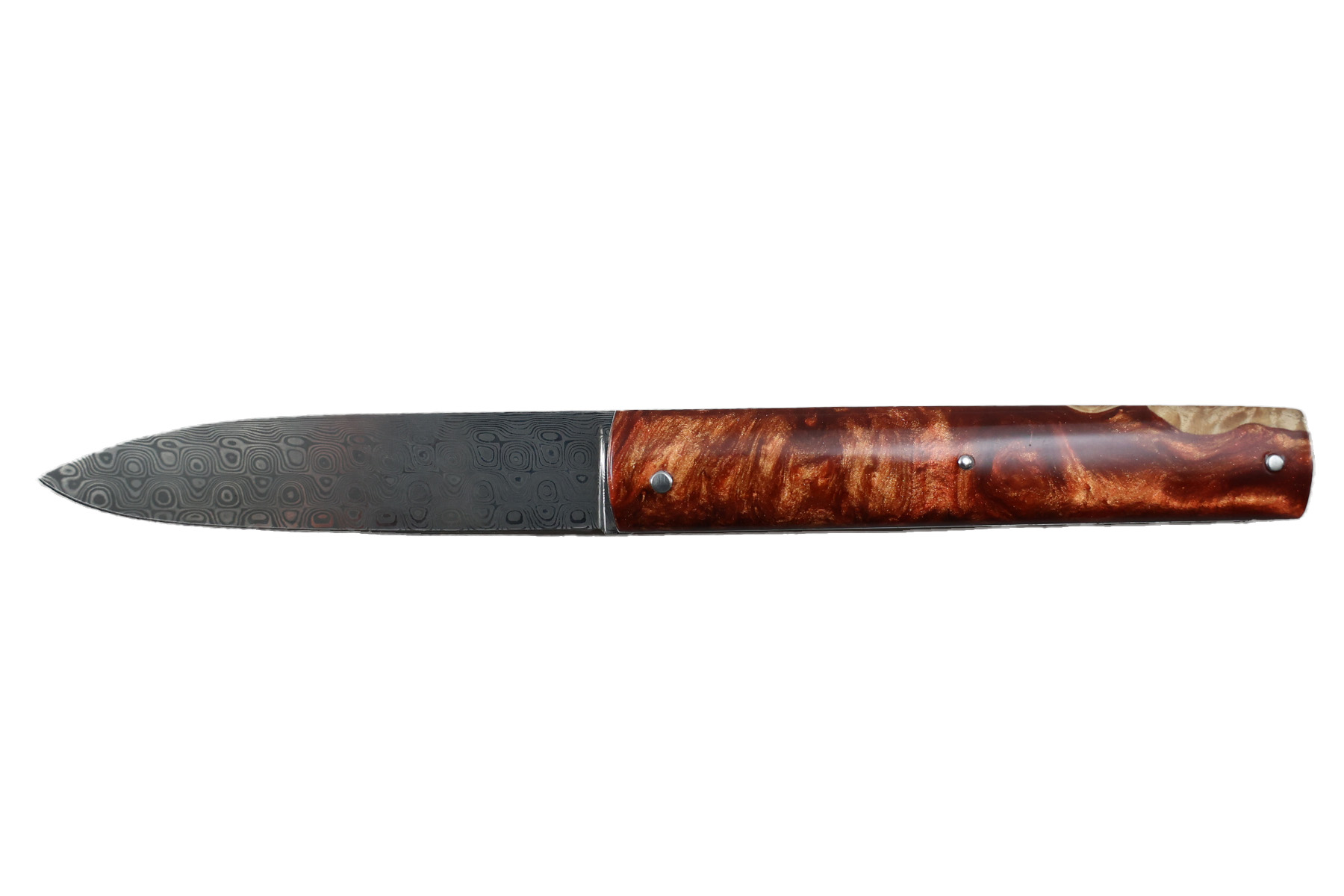 Couteau pliant artisanal Bois de fer stabilisé par Éric Depeyre