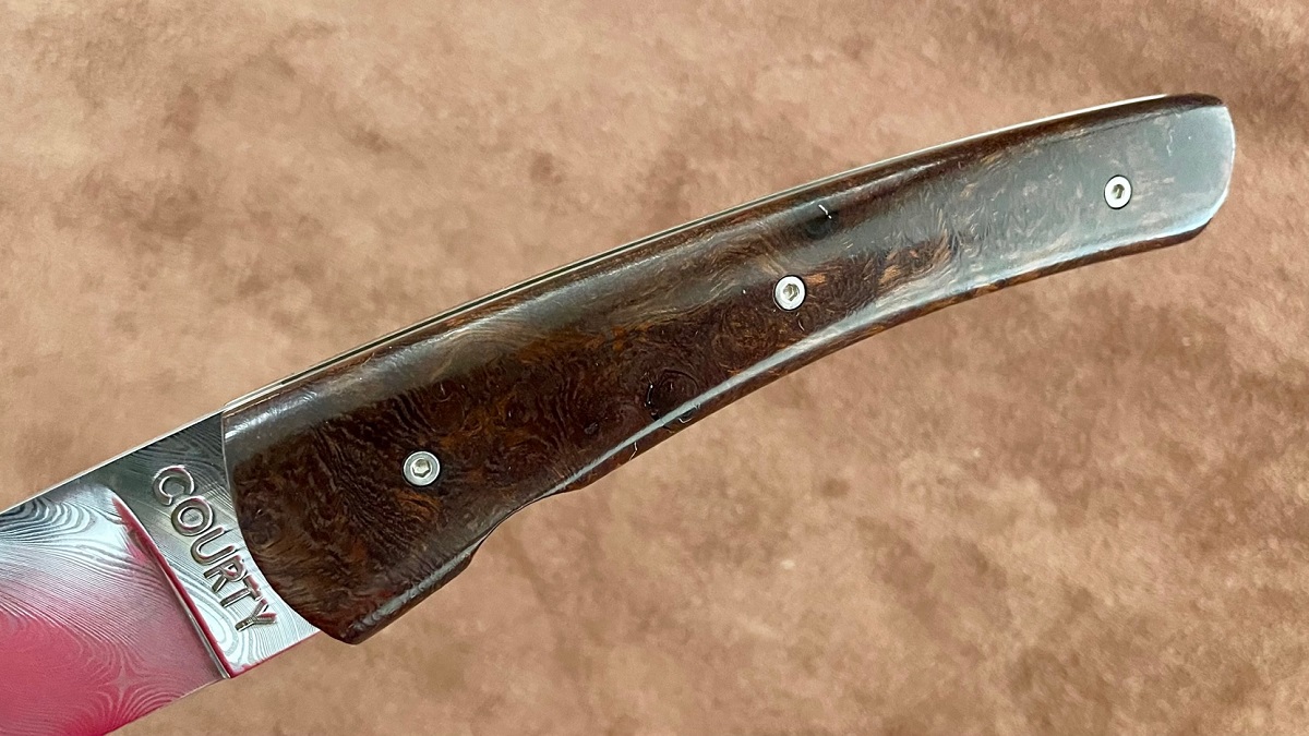 Couteau pliant Perceval "Le Six" Bois de fer- damas - Courty