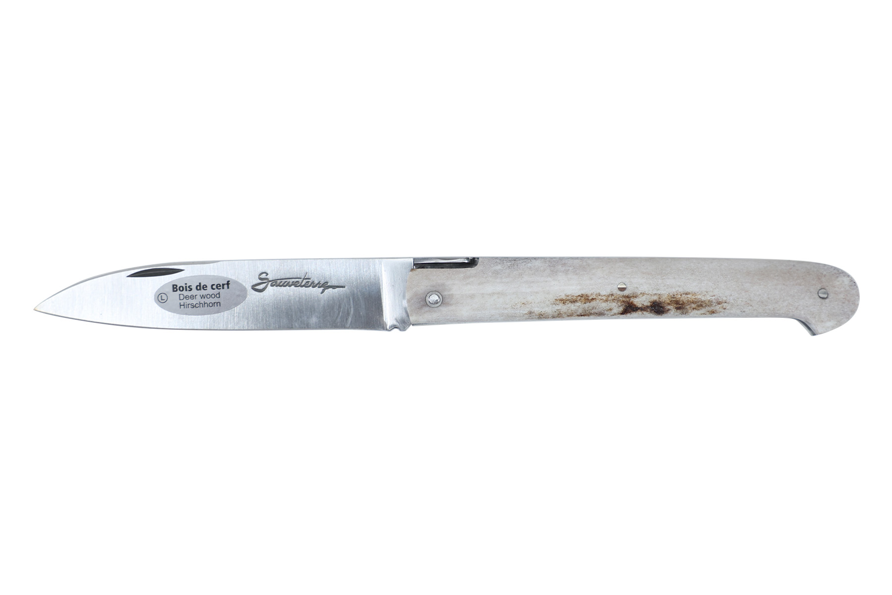 Couteau Sauveterre plein manche 11 cm - Bois de cerf