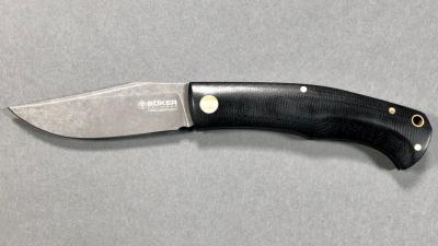 Couteau Böker EDC Black - manche  10.5 cm micarta noir