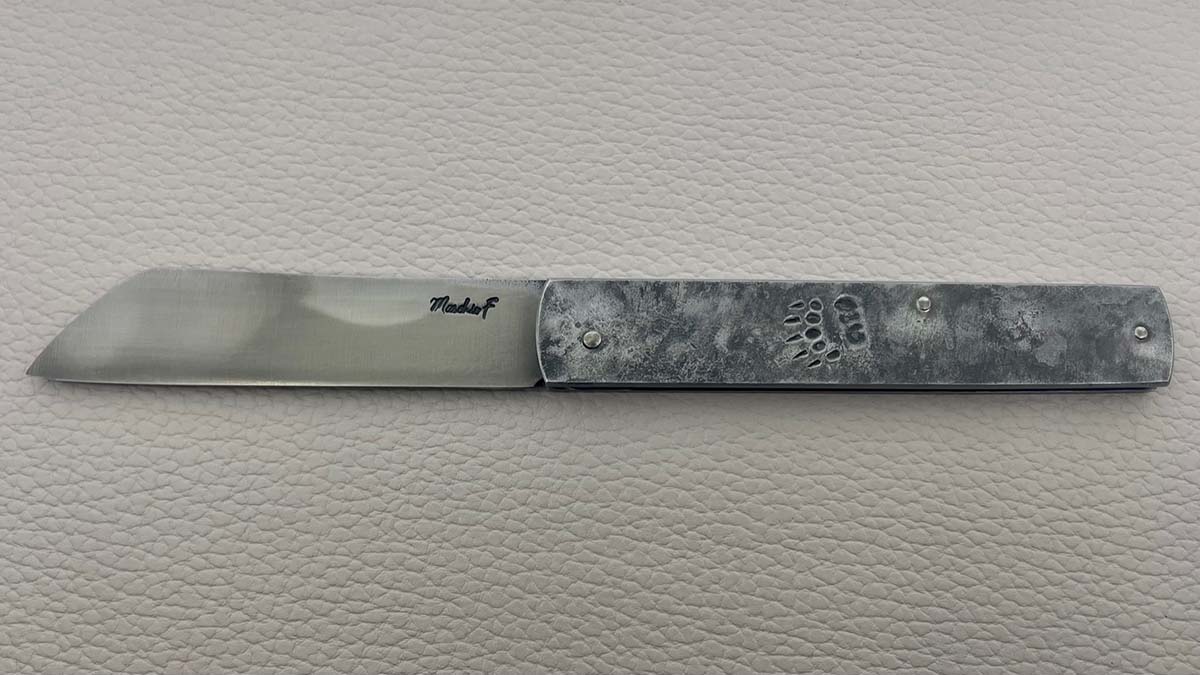Couteau artisanal pliant Frédéric Maschio type Higonokami -  patte d'ours