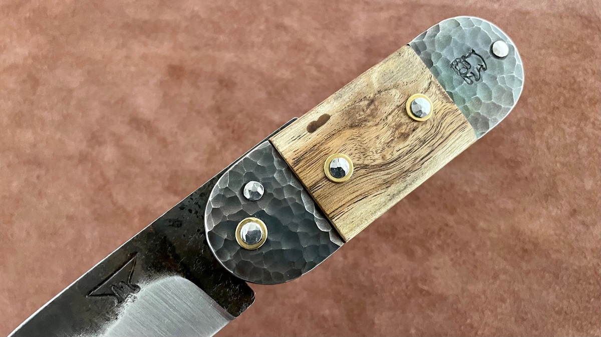 Couteau pliant artisanal de frédéric Marchand "Le Gros Bouledogue pistachier