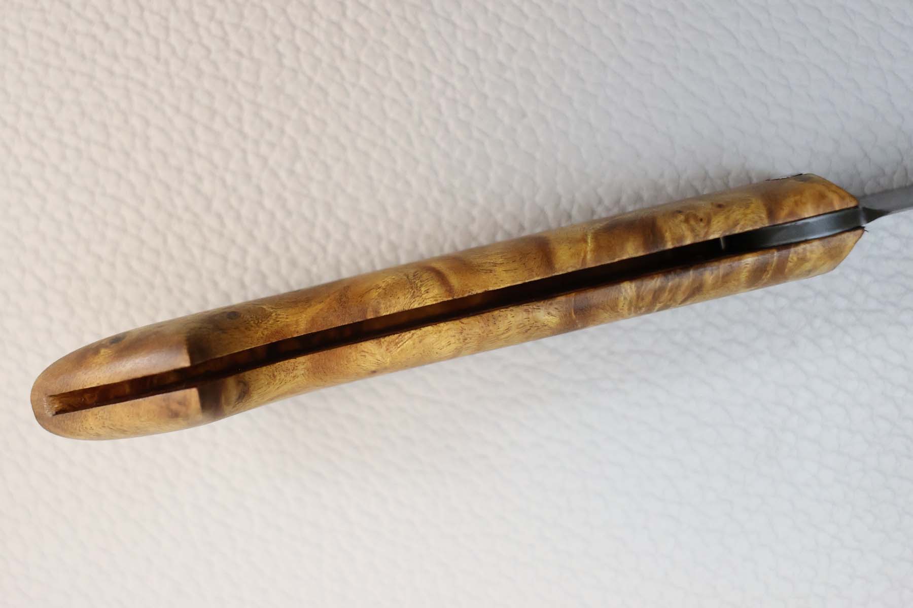 Couteau pliant artisanal de La Forge de la rivière "Nicolas Bertet" - Golden madrone