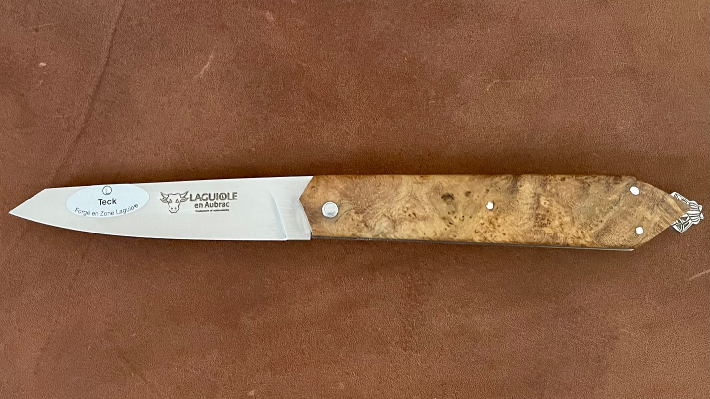 Couteau Laguiole en Aubrac le "Bee Back" teck