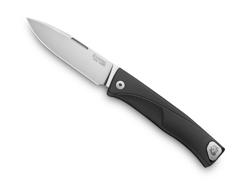 Couteau Lionsteel Thrill - manche monobloc solid® 10 cm noir