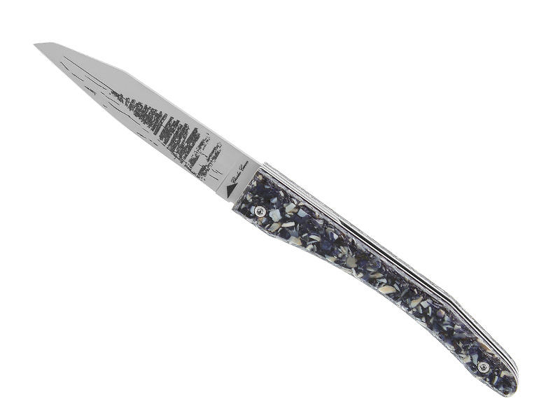 Couteau piémontais Charles Canon - manche 11,5 cm coquille de moules
