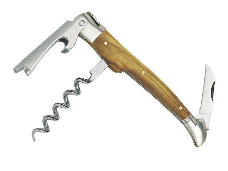 Couteau sommelier  Laguiole G. David Arbalète 3 pièces - Manche 12 cm olivier
