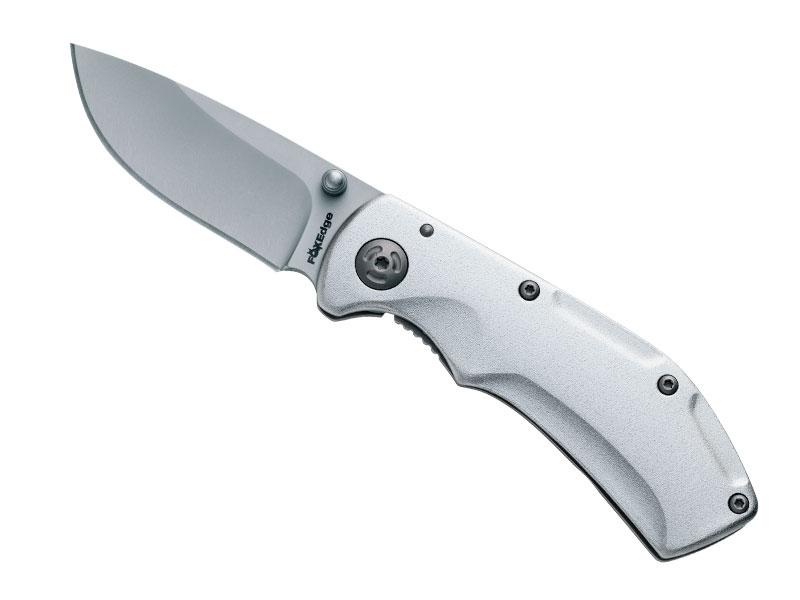 Couteau FOX EDGE Pop Smoke - manche 9,5 cm acier inox finition bead-blasted
