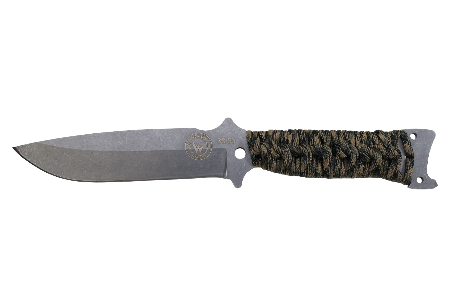 Couteau Wildsteer Tarasco édition limitée 20 ans - lame stonewash - paracorde