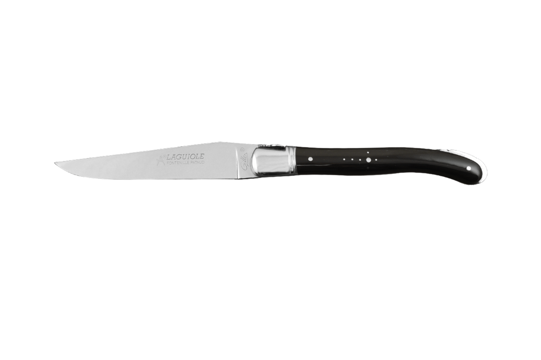 Couteau Laguiole Gilles Fontenille Pataud Nature - manche 12 cm pointe de corne noire