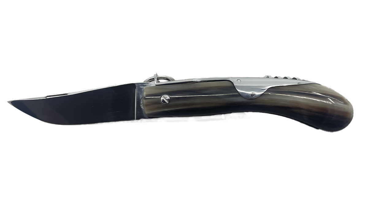 Couteau pliant modèle "Milan" de Mongin - 12 CM corne flammée 2 pièces