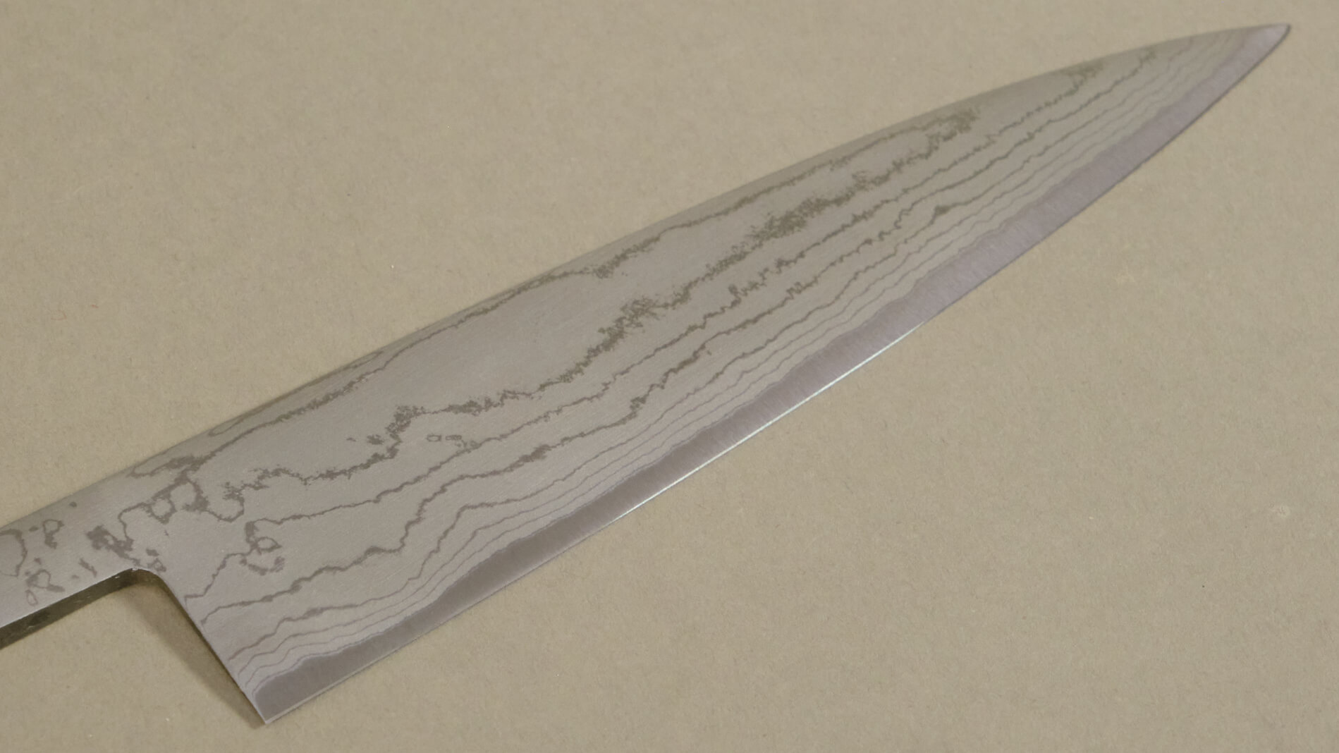 Lame à monter japonaise White Paper steel damas - Utilitaire 135 mm