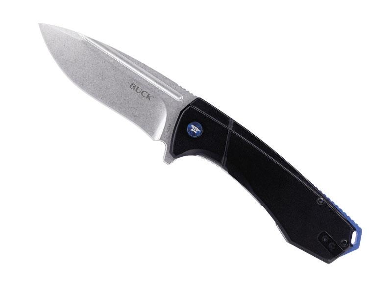 Couteau Buck Ruckus - manche 12 cm aluminium noir