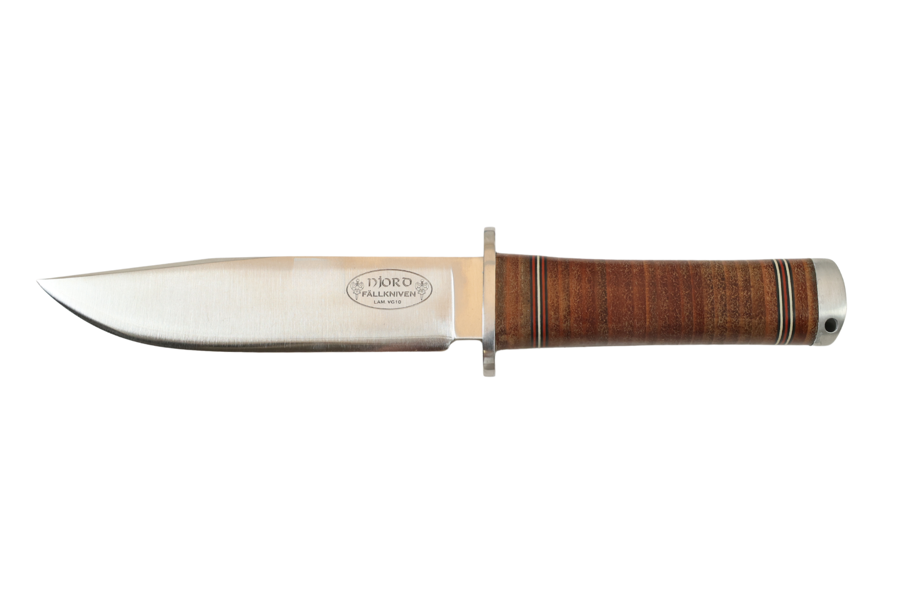 Couteau fixe Fällkniven Njord manche en rondelles de cuir - FKNL3L