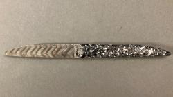 Couteau Le Terril Damasteel par Charles Canon - manche en coquilles de moules  Damasteel