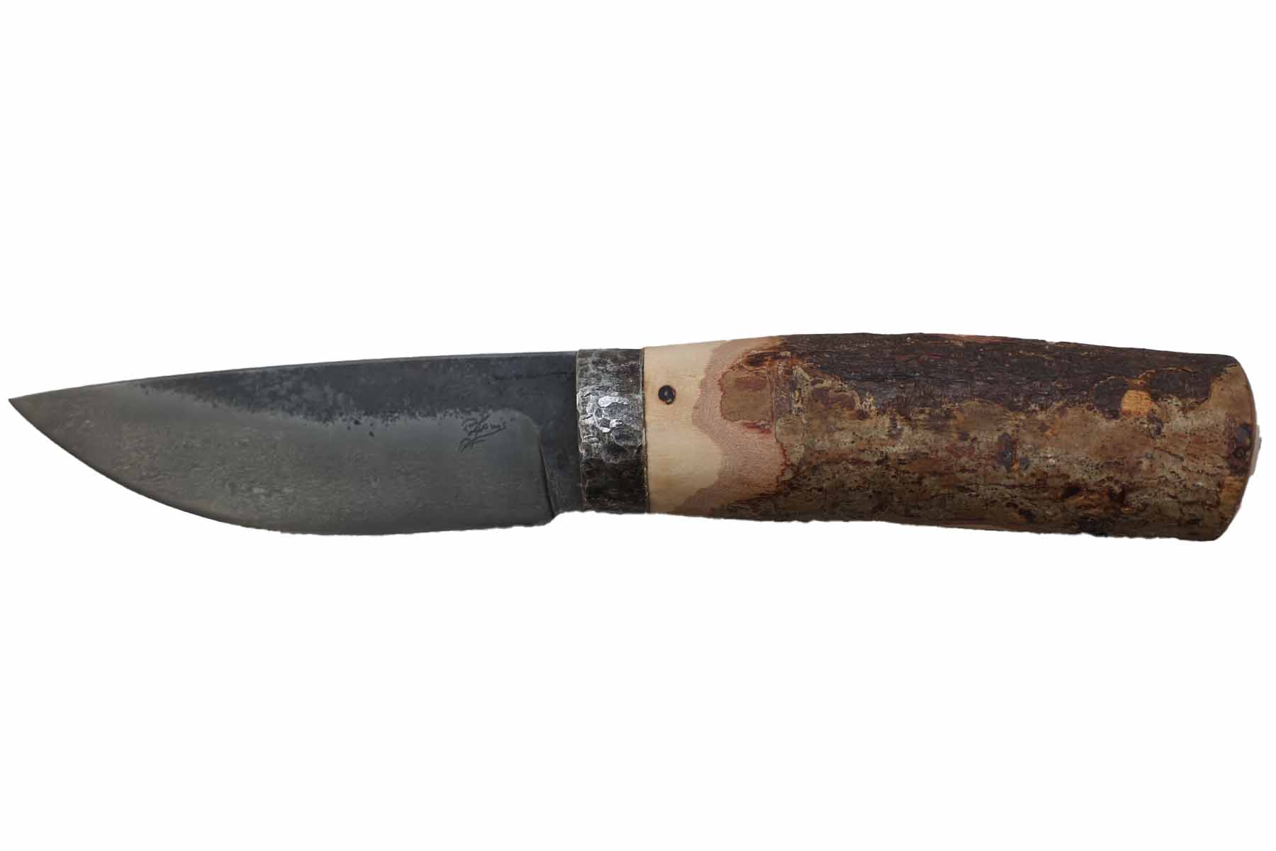 Couteau artisanal fixe de Jean-louis Regel -  buis rustique