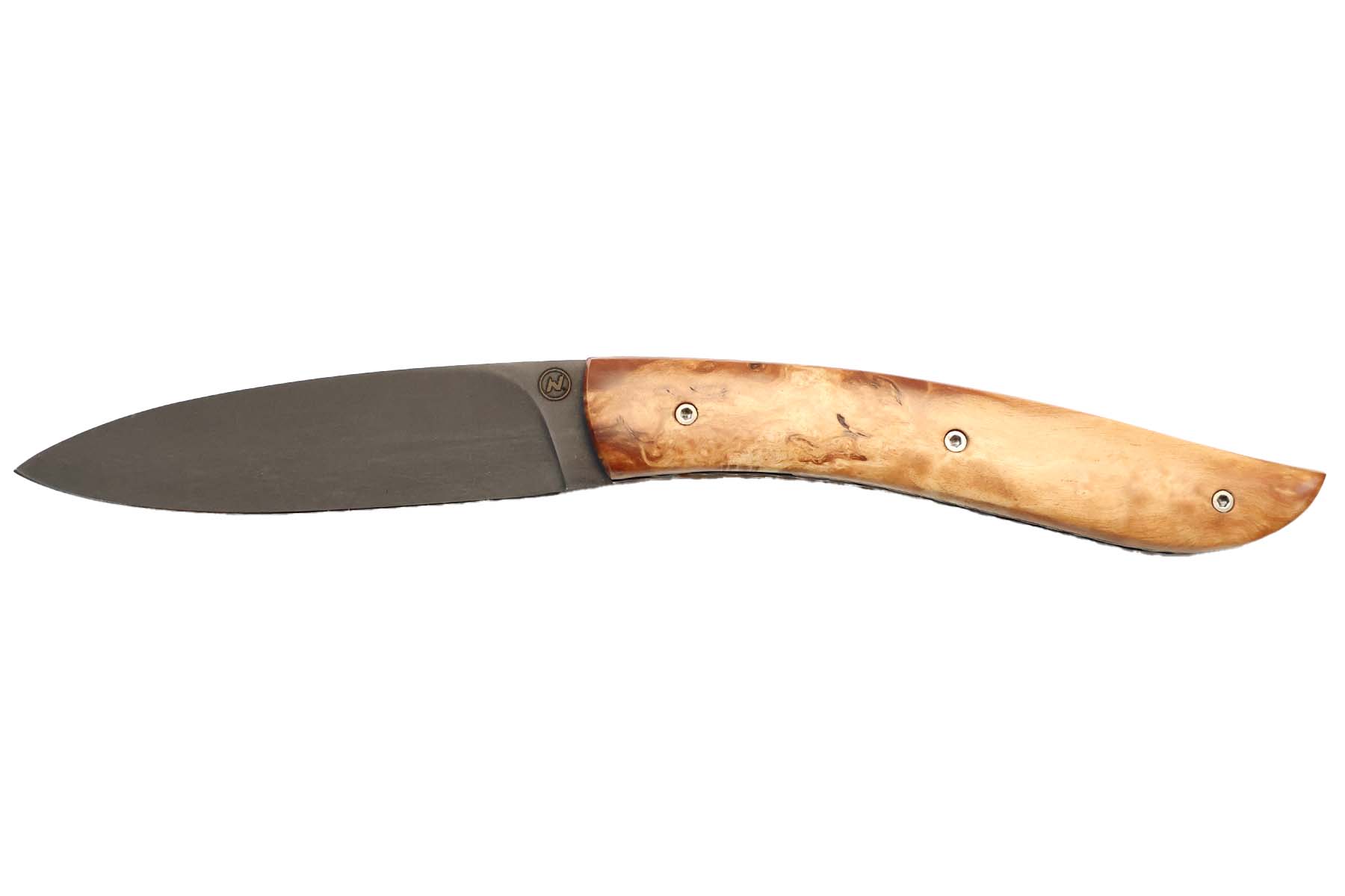 Couteau Artisanal pliant de Tim Bernard  le Névé - bouleau de Norvège