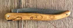 Couteau Les Forge de Laguiole,  plein manche en Olivier - damas
