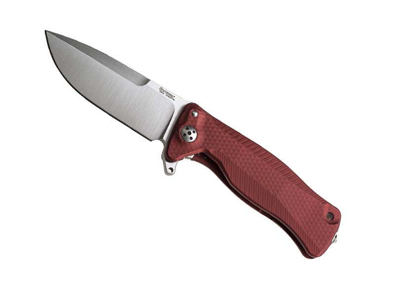 Couteau pliant Lionsteel SR11 - manche monobloc SOLID® 12 cm aluminium rouge