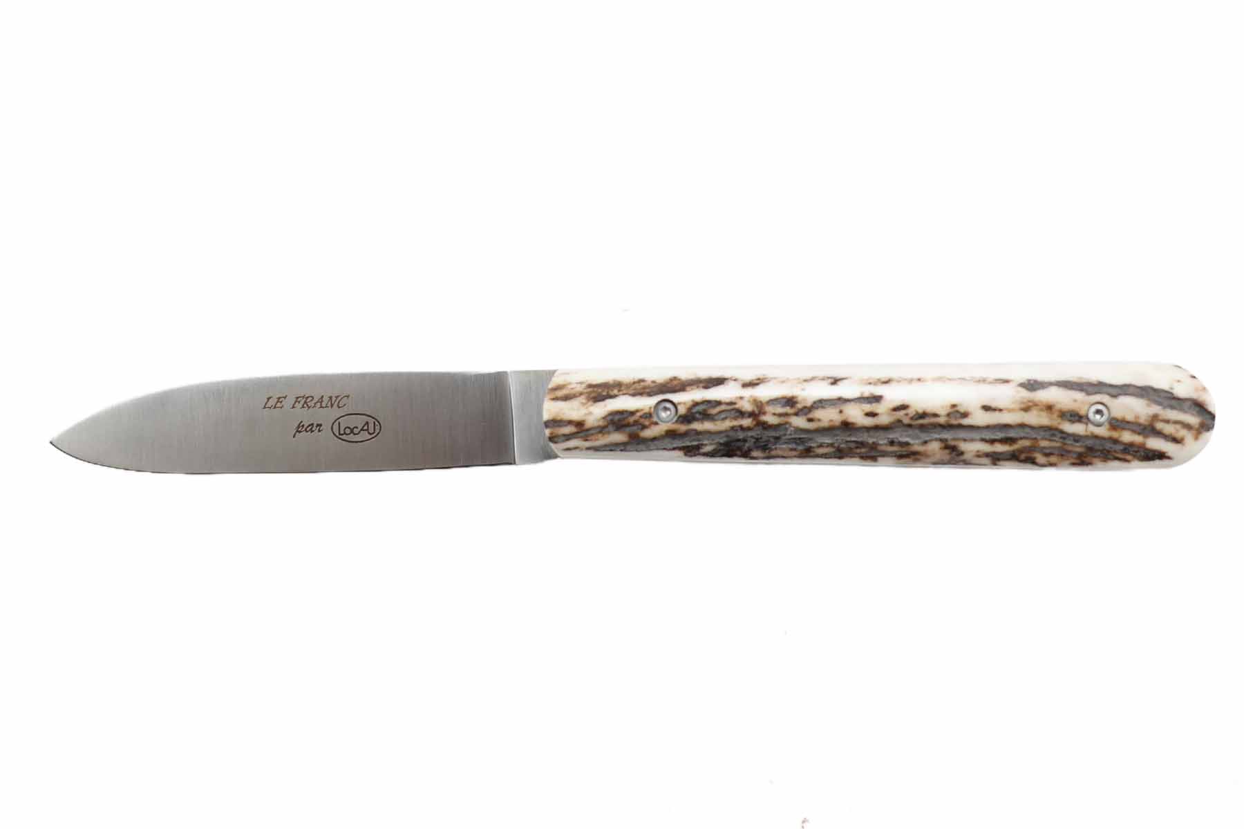 Couteau pliant modèle "Le Franc" par Locau  plein manche en bois de cerf