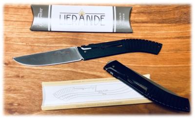 Couteau Le Thiers par Liérande - lame acier 14C28N et manche époxy noire