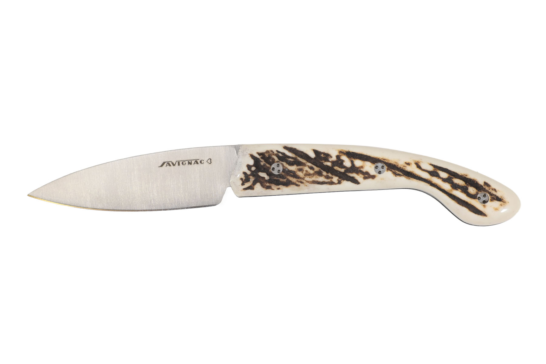 Couteau l'ariégeois cran carré par la coutellerie Savignac - Bois de cerf