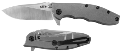 Couteau Zéro Tolérance -  manche 12 cm titanium finition « stonewashed »