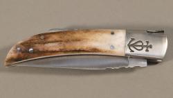 Couteau régional Le Camarguais n°12 trident forgé- 10,5 cm bois de cerf