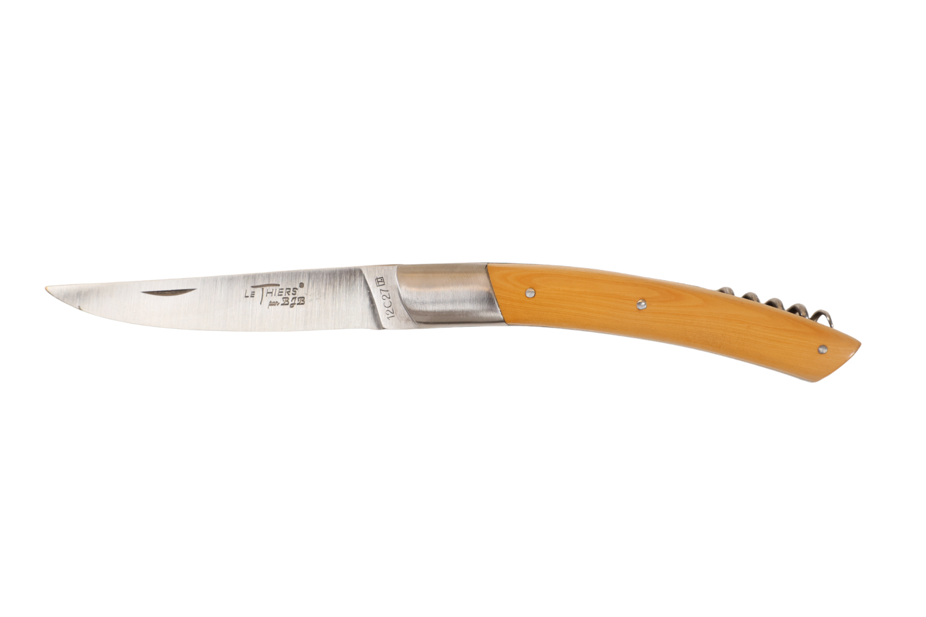 Couteau "Le Thiers" avec tire bouchon 12 cm manche buis de BJB