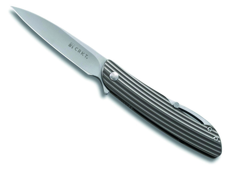 Couteau CRKT Swindle - manche 10,5 cm inox strié satiné