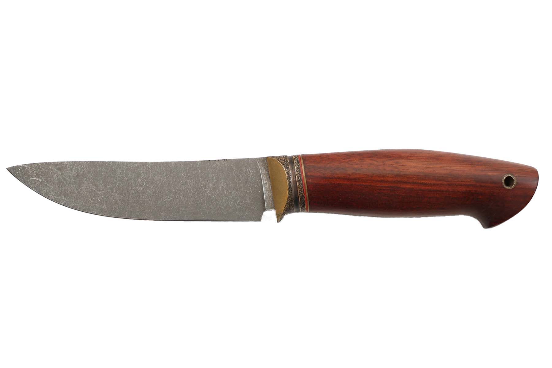 Couteau fixe artisanal "Lart-knives" manche en bois rouge "Acacia"