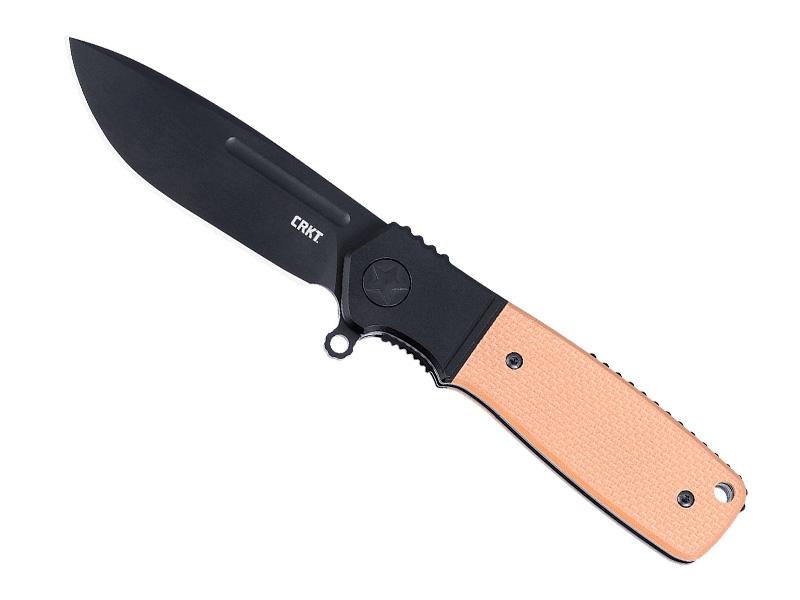 Couteau pliant CRKT Homefront Brun - manche 10 cm G10 sable + mitre aluminium noir