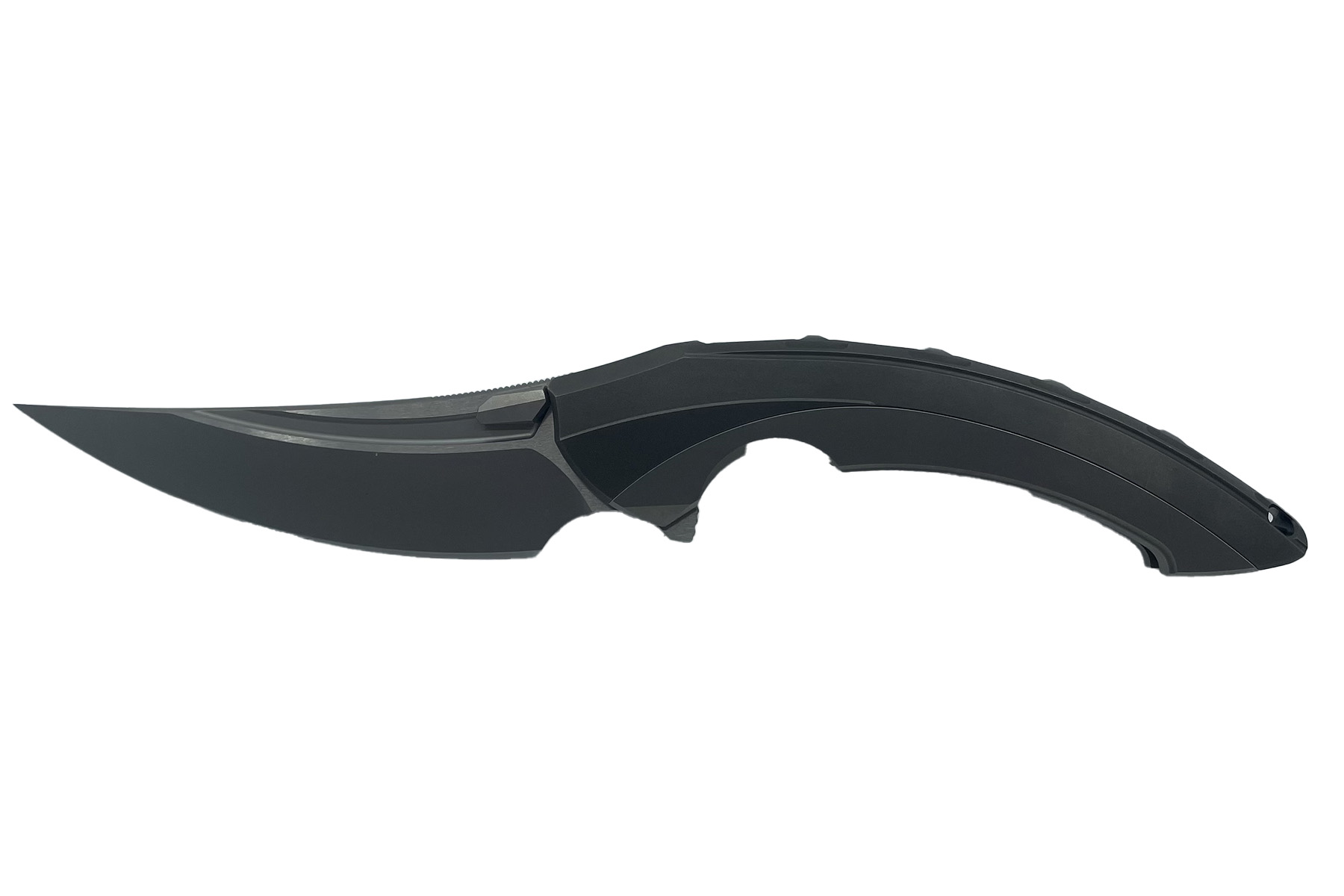 Couteau pliant "Lamella" dark gray titanium handle par Rike Knife