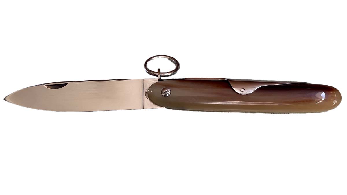 Couteau pliant Mongin modèle Navette en corne blonde 12 cm