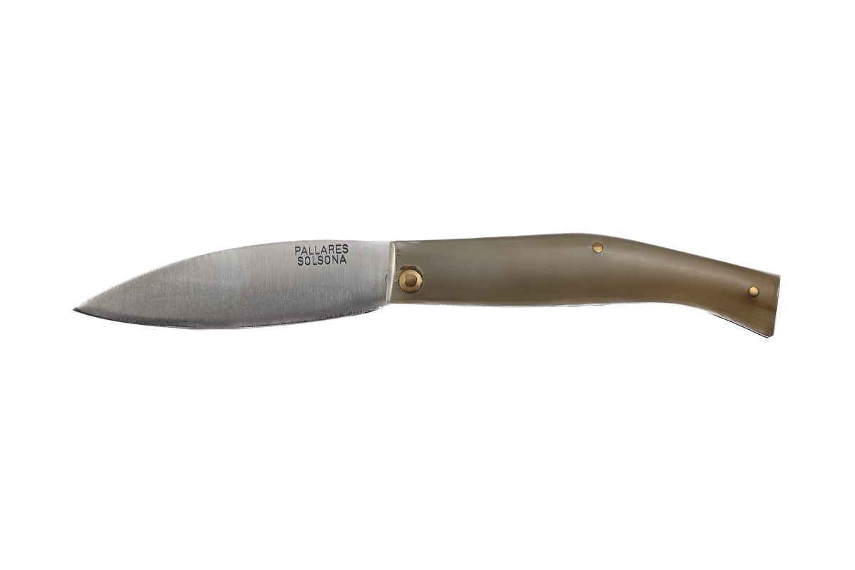 Couteau pliant Pallarès Solsona - Couteau de poche Busa en corne de bélier polie - acier carbone