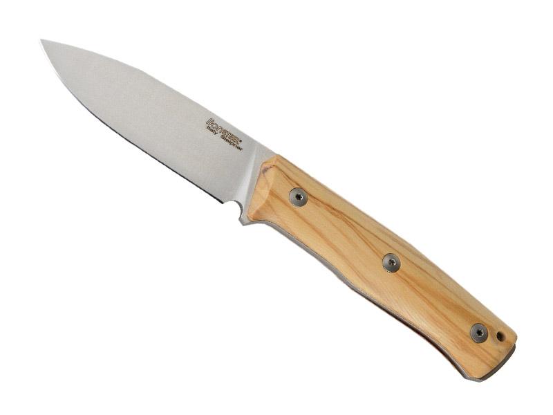 Poignard Lionsteel B35, lame 9 cm acier Sleipner satiné - manche plaquettes olivier