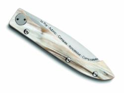 Couteau C. Dozorme Compostelle Voie du Puy - manche 12,5 cm corne claire