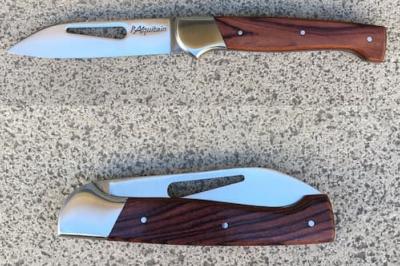Couteau l'Aquitain bois de violette avec mitre et démanilleur