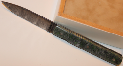 Couteau pliant Perceval "Le Francais" damas - vert d'Orezza