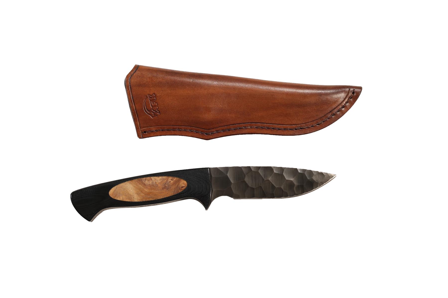 Couteau fixe de chasse AFK - Manche micarta insert bois
