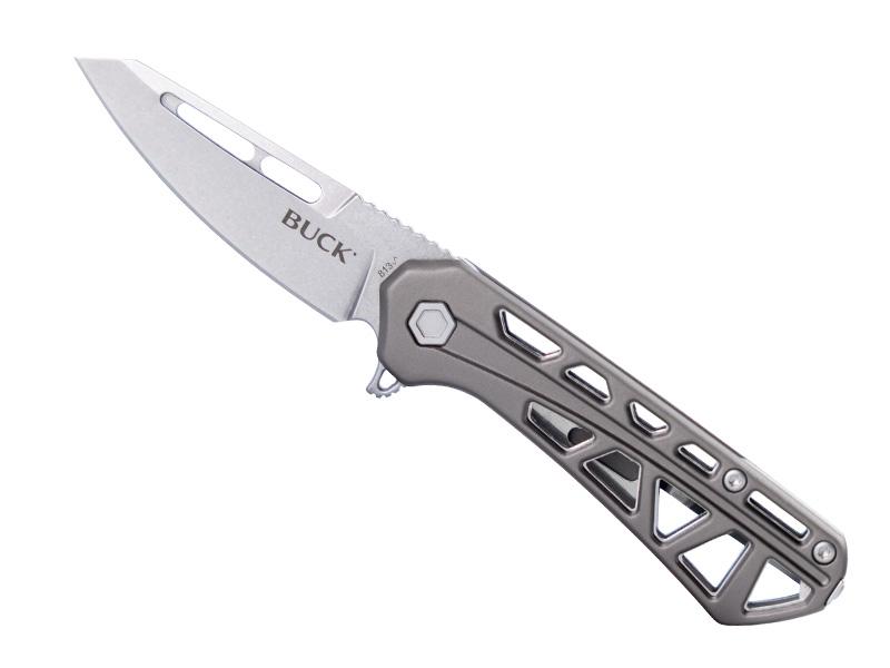 Couteau pliant Buck Mini Trace - manche 9 cm aluminium anodisé gris