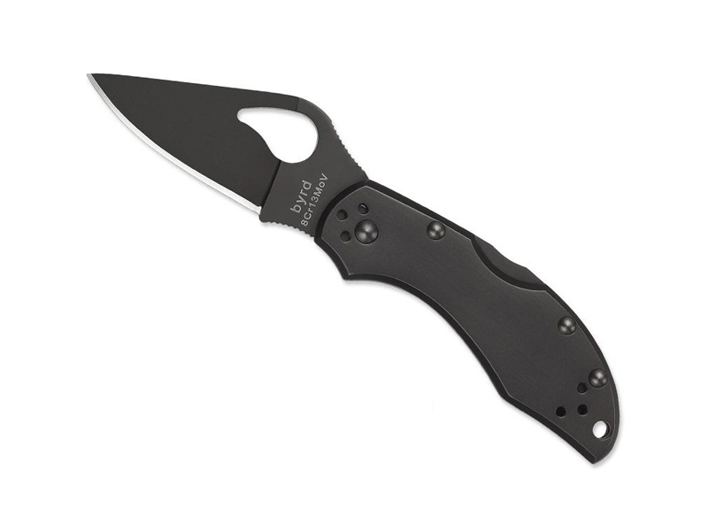 Couteau Byrd Robin 2 lame noire - manche 8,5 cm inox