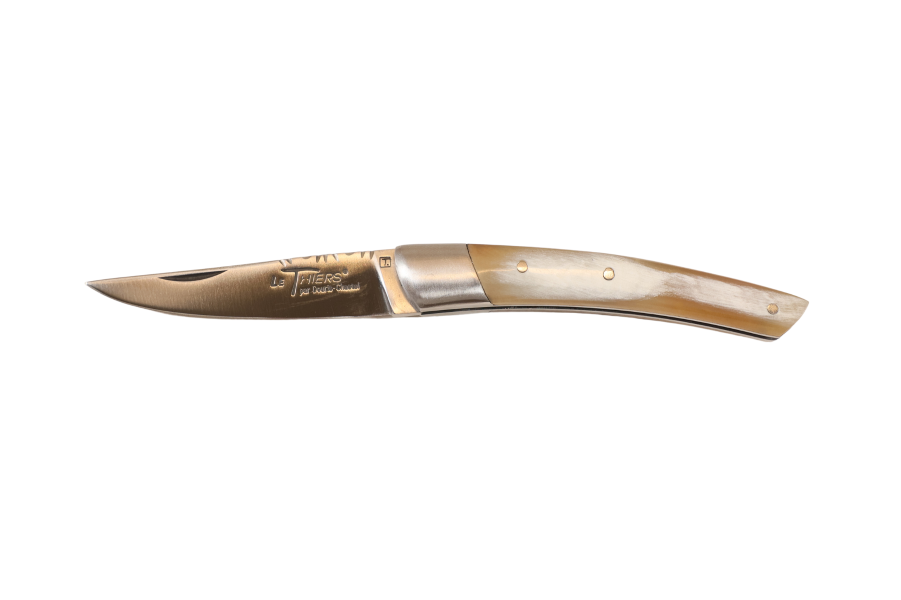 Couteau le Thiers de douris Chastel - 9 cm - corne blonde (Ancien modèle)