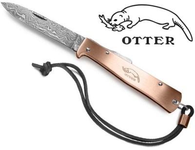 Couteau pliant OTTER Mercator damas - manche cuivre 11 cm